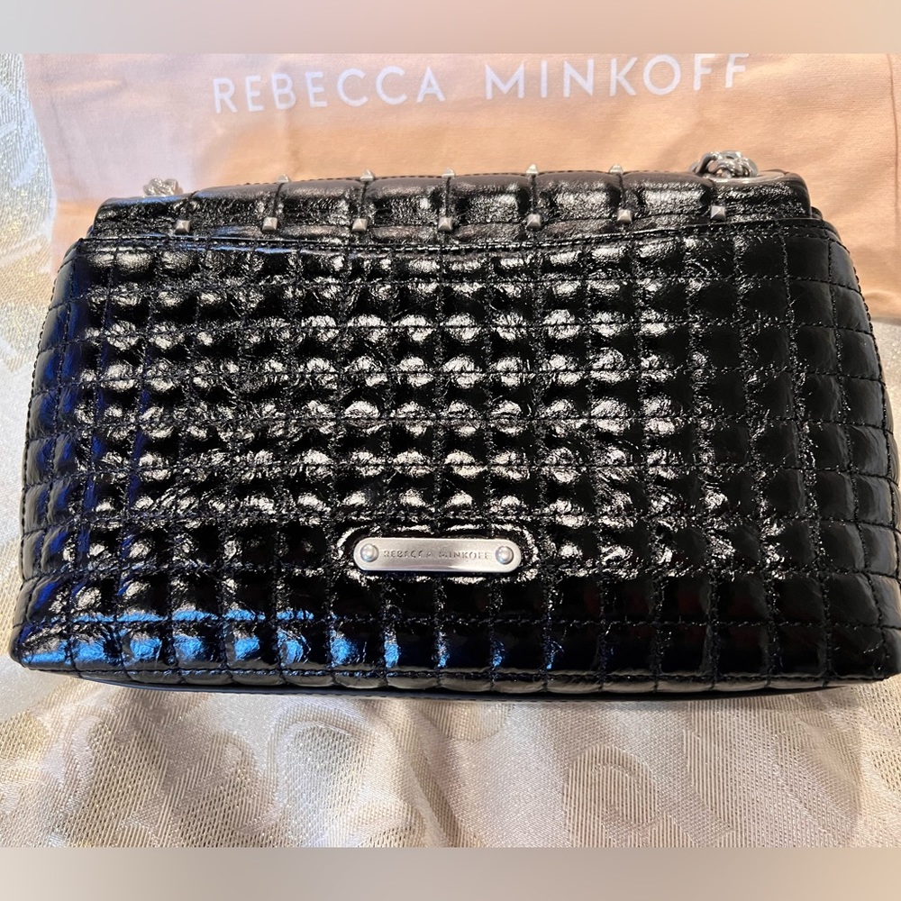 Rebecca Minkoff- Rebecca Minkoff - Edie Quilted Leather Studded Shoulder Bag - Picture 8 of 13